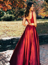 Two Pieces Scoop Sleeveless Burgundy Split Criss Cross Back Prom Dresses, JKZ7113|Annapromdress