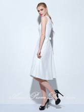 White Homecoming Dress V-neck A-line Knee Length Lace Short Prom Dress Party Dress 271906