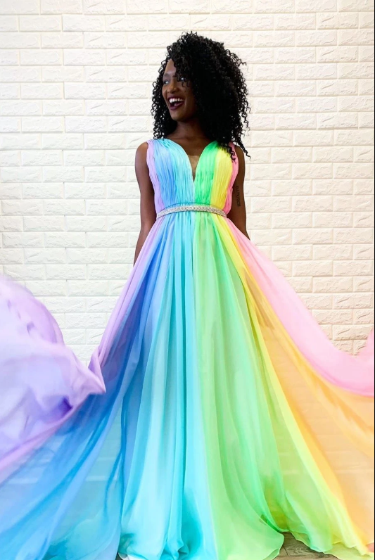 Charming A Line V Neck Floor Length Sleeveless Long Chiffon Prom Dress Anna PromDress Charming A Line V Neck Floor Length Sleeveless Long Chiffon Prom Dress Anna PromDress