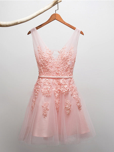 2017 Homecoming Dress Sexy A-line Flower Short Prom Dress Party Dress JK018