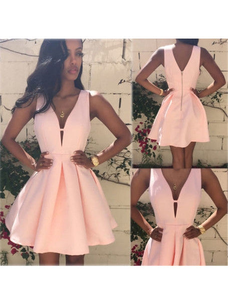 2017 Homecoming Dress V-neck Sexy Short Prom Dress Party Dress JK102