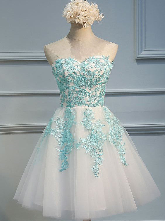 2017 Homecoming Dress Sweetheart Ivory Short Prom Dress Party Dress JK141