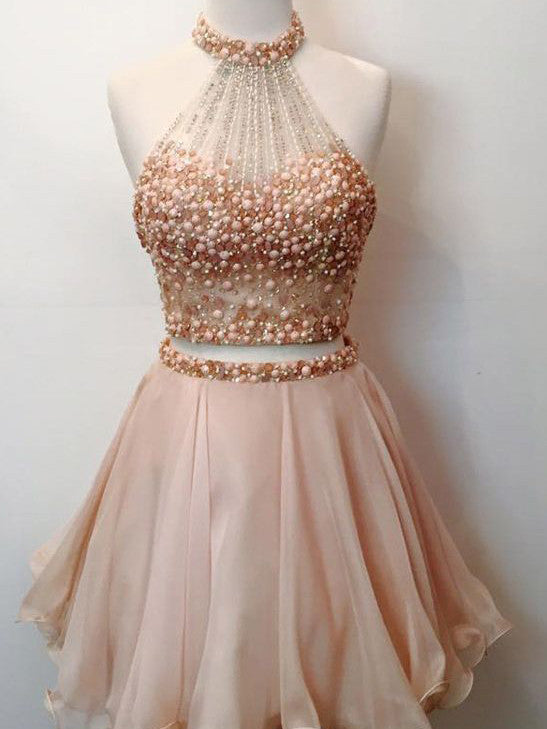 2017 Homecoming Dress Two Pieces Sexy Short Prom Dress Party Dress JK171