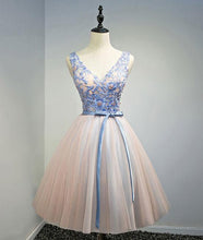 Beautiful Homecoming Dress Beading Lace Tulle Bowknot Short Prom Dress Party Dress JK355