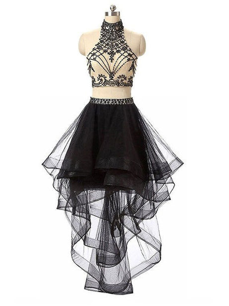 Sexy Homecoming Dress Black Asymmetrical High Neck Short Prom Dress Party Dress JK414