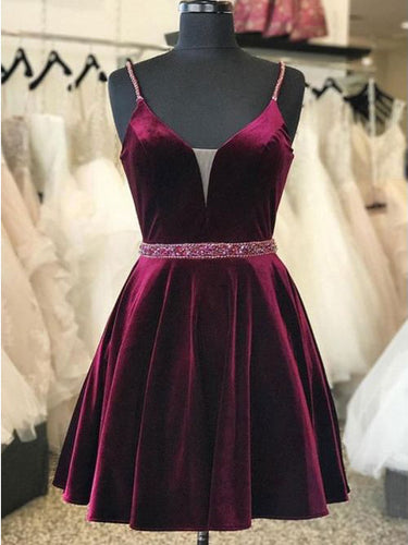 Cheap Homecoming Dresses Aline Velvet Chic Short Prom Dress Party Dress JK652|Annapromdress