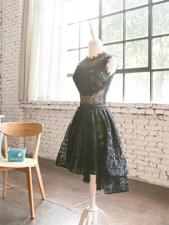Cheap Homecoming Dresses Little Black Dress Lace Short Prom Dress Party Dress JK669|Annapromdress