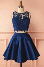 Two Piece Homecoming Dresses Aline Lace Cheap Short Prom Dress Party Dress JK684|Annapromdress