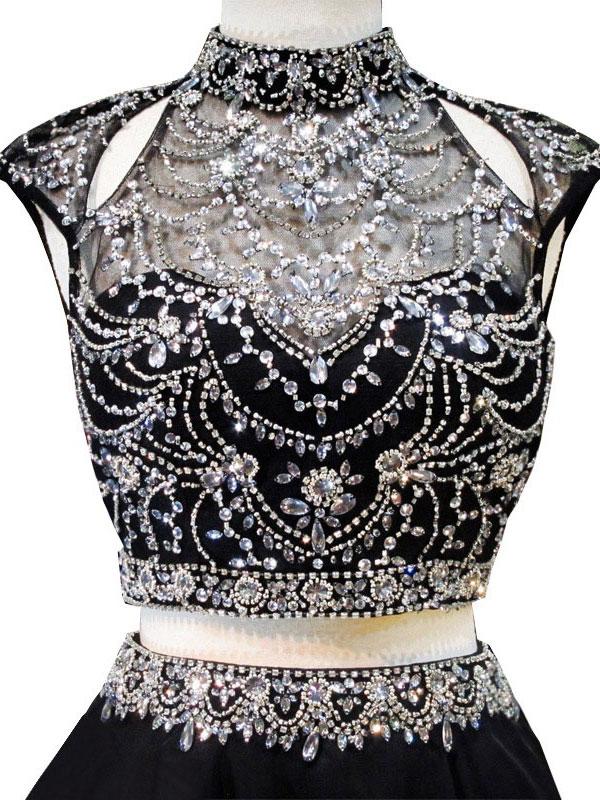 silver two piece homecoming dress Two Piece Homecoming Dresses Little Black Dress Sparkly Short Prom Dress  Party Dress JK792|Annapromdress – Anna PromDress