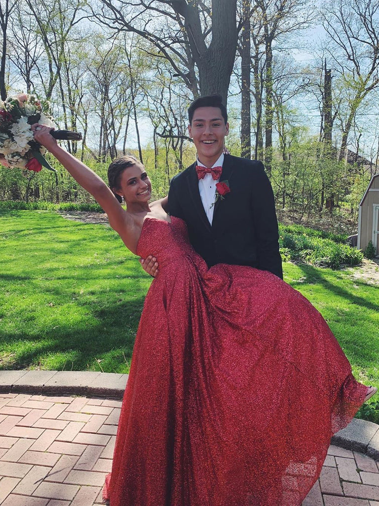 Sparkly Tulle Sweetheart A-Line Long Prom Dress with Pockets JKA013 ...