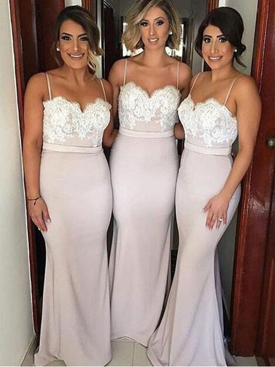 Sexy Bridesmaid Dresses Trumpet/Mermaid Spaghetti Straps Bridesmaid Dresses JKB048