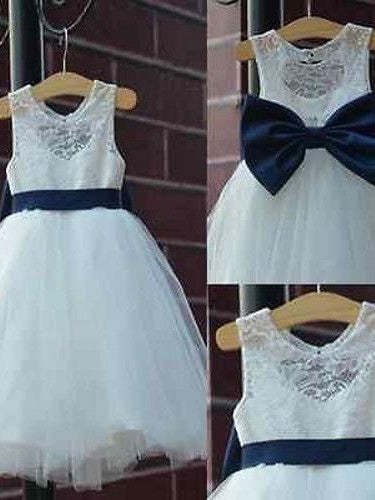 2017 Flower Girl Dresses Princess Lovely White Lace Tulle JKF025