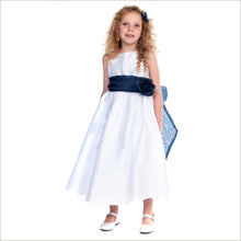 2017 Flower Girl Dresses Long White Bowknot Flower Taffeta JKF028