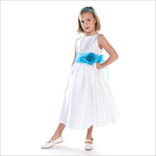 2017 Flower Girl Dresses Long White Bowknot Flower Taffeta JKF028