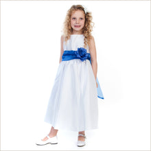 2017 Flower Girl Dresses Long White Bowknot Flower Taffeta JKF028
