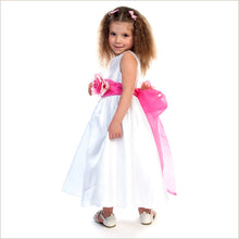 2017 Flower Girl Dresses Long White Bowknot Flower Taffeta JKF028