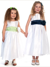 2017 Flower Girl Dresses Long White Bowknot Flower Taffeta JKF028