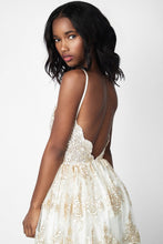 Prom Dresses Lace Champagne Backless Sexy Prom Dress/Evening Dress #JKL038