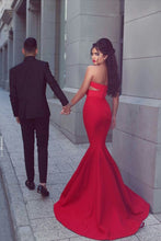 Chic Red Prom Dresses Sexy Sweetheart Elastic Woven Satin Prom Dress/Evening Dress JKL094