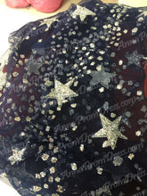 Sparkly Black Prom Dresses Spaghetti Straps Aline Star Lace Long Prom Dress JKL1118|Annapromdress