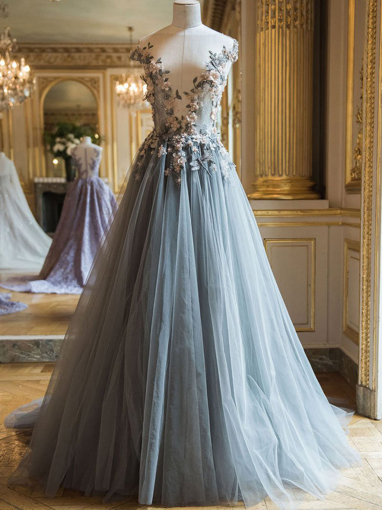 strapless open back dress Fairy Prom Dress 2023 Off the Shoulder Tulle with Pleats main image 1