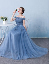 Beautiful Prom Dresses A-line Off-the-shoulder Long Lace Prom Dress/Evening Dress JKL122
