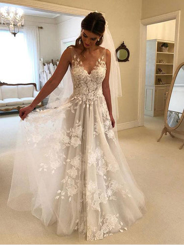 Open Back Prom Dresses A Line Appliques Long Prom Dress Sexy Evening Dress JKL1261|Annapromdress