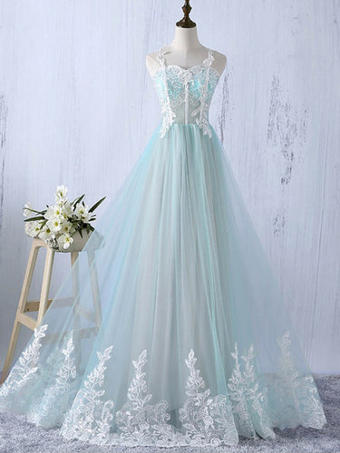Fairy Prom Dresses A-line Straps Floor-length Appliques Long Simple Prom Dress JKL1297|Annapromdress