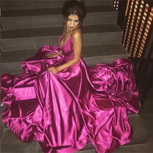 Simple Prom Dresses Spaghetti Straps Long Fuchsia Prom Dress Open Back Evening Dress JKL1441|Annapromdress