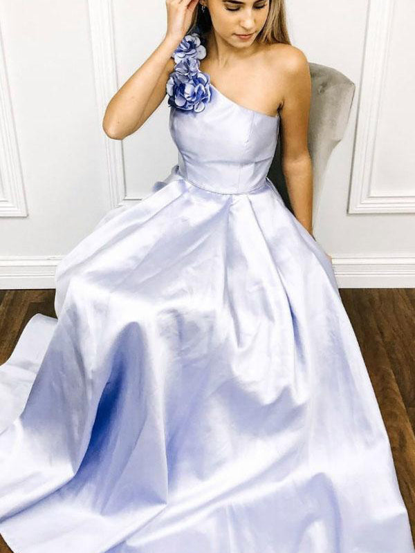 One Shoulder Prom Dresses Aline Taffeta Yellow Prom Dress Long Evening Dress JKL1648|Annapromdress