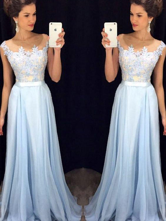 Cheap Prom Dresses A-line Floor-length Appliques Sexy Prom Dress/Evening Dress JKL446