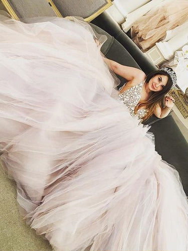 Sexy Prom Dresses Ball Cown Rhinestone Long Prom Dress Tulle Evening Dress JKL502