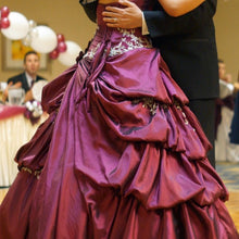 Ball Gown Prom Dresses Floor-length Taffeta Fuchsia Beautiful Long Prom Dress JKL645