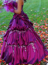 Ball Gown Prom Dresses Floor-length Taffeta Fuchsia Beautiful Long Prom Dress JKL645