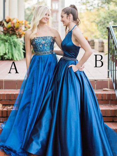 Sexy Prom Dresses Halter Aline Sweep Train Rhinestone Beautiful Prom Dress JKL731