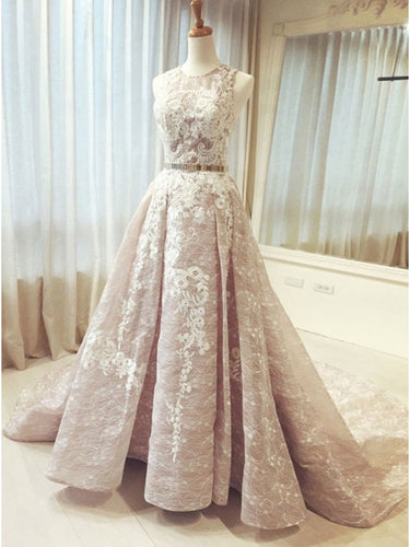 Luxury Prom Dresses Scoop Ball Gown Lace Prom Dress Long Evening Dress JKL815|Annapromdress