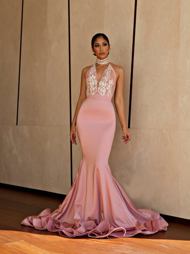 Mermaid Prom Dresses High Neck Trumpet Beautiful Prom Dress Sexy Evening Dress JKL921|Annapromdress