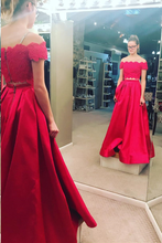 Two Piece Prom Dresses Off-the-shoulder A Line High Low Long Prom Dress JKL929|Annapromdress