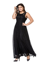 Lace Plus Size Prom Dresses Black Burgundy Floor-length Prom Dress JKP011