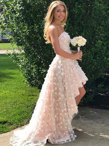 2017 Homecoming Dress Champagne Hand-Made Flower Short Prom Dress Party Dress JKS021