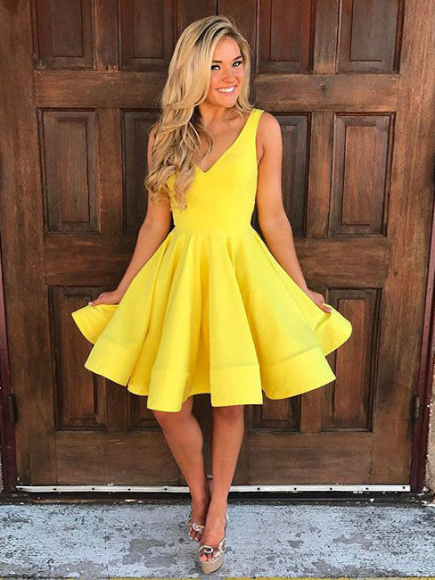 2017 Homecoming Dress V-neck Sleeveless Short Prom Dress Party Dress JKS022