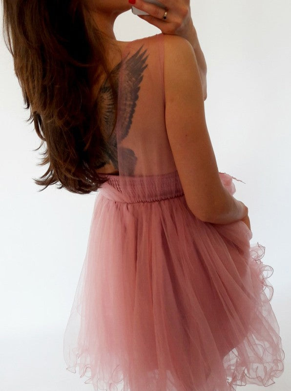 Cute Silver Gray Tulle Bow A Line Layered Short Party Dress Homecoming Dress Y8651