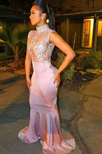 Sexy Prom Dresses Elastic Woven Satin Trumpet/Mermaid Pink Prom Dress/Evening Dress JKS174