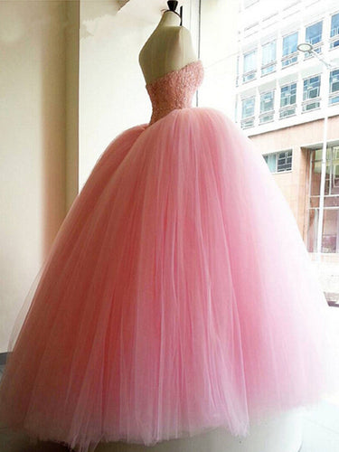 Luxury Wedding Dresses Ball Gown Sweep/Brush Train Pink Bridal Gown JKS238