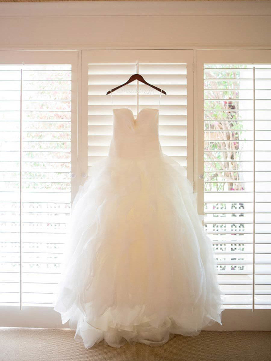 2017 Wedding Dresses Beautiful Sexy White Flouncing Sweetheart Tulle JKW008