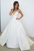 Beach Wedding Dresses Spaghetti Straps Sexy Taffeta Bridal Gown JKW127|Annapromdress