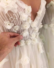 Beautiful Wedding Dresses A-line Scoop Hand-Made Flower Beading Sexy Bridal Gown JKW128|Annapromdres