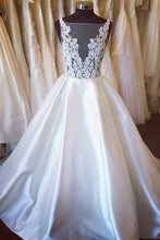 Ball Gown Wedding Dresses Vneck Open Back Sweep Train Lace Big Bridal Gown JKW187|Annapromdress