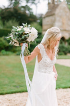 Romantic Wedding Dresses V-neck Straps Modest Open Back Beach Bridal Gown JKW210|Annapromdress