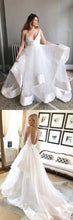 Open Back Wedding Dresses Brush Train Chic Spaghetti Straps Simple Bridal Gown JKW351|Annapromdress